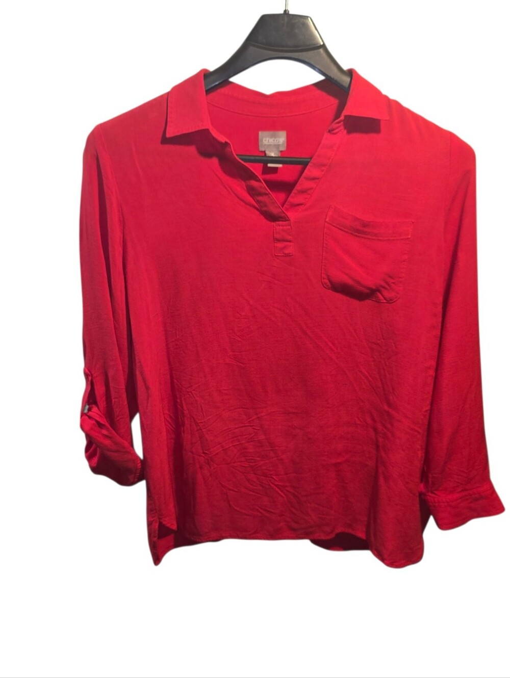 Chico's Sz. Xlarge Red Hatchback Blouse
